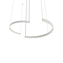 LUMICOM - HALF Suspension, STRIP LED, 34W/m, 3000K, métal, blanc brillant, d.62