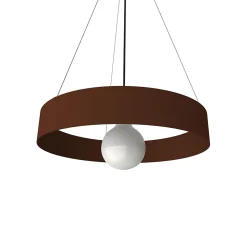 LUMICOM - HALO Suspension, 1X E27, max 42W, métal, marron corten, D.40cm