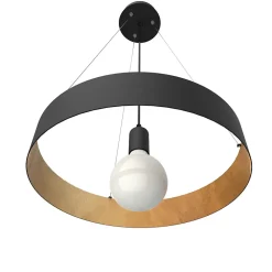LUMICOM - HALO Suspension, 1X E27, max 42W, métal, noir mat/feuille d'or, D.40cm