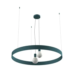 LUMICOM - HALO Suspension, 2X E27, max 42W, métal, bleu méditerranéen, D.90cm