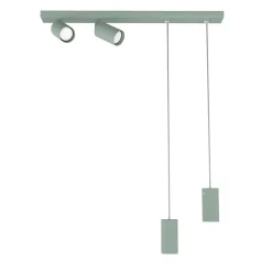 LUMICOM - HYBRID plaf/susp, 4X GU10, max 33W, métal, vert iceberg, D.6cm