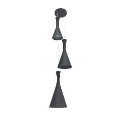 LUMICOM - JAQUELINE COMPO Suspension, 3x E27, max 42W, métal, gris anthracite, D.40cm