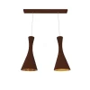 LUMICOM - JAQUELINE TRACK Suspension, 2x E27, max 42W, métal, marron corten/feuille argent, L.60cm x H.45cm