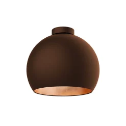 LUMICOM - JOE Plafonnier, 1X E27, max 42W, métal, marron corten/feuille cuivre, D.25cm