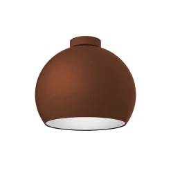 LUMICOM - JOE Plafonnier, 1X E27, max 42W, métal, marron corten/blanc, D.25cm