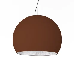 LUMICOM - JOE Suspension, 1X E27, max 42W, métal, marron corten/feuille argent, D.50cm