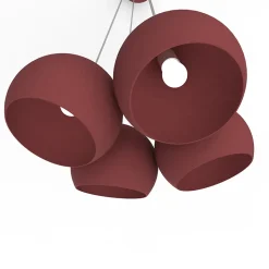 LUMICOM - JOE Suspension, 4X E27, max 42W, métal, rouge cowhide, D.25cm