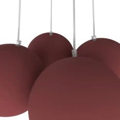 LUMICOM - JOE Suspension, 4X E27, max 42W, métal, rouge cowhide, D.25cm