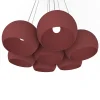 LUMICOM - JOE Suspension, 7X E27, max 42W, métal, rouge cowhide, D.25cm