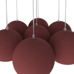 LUMICOM - JOE Suspension, 7X E27, max 42W, métal, rouge cowhide, D.25cm