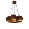 LUMICOM - JOE Suspension, 7X E27, max 42W, métal, corten/feuille d'or, D.25cm