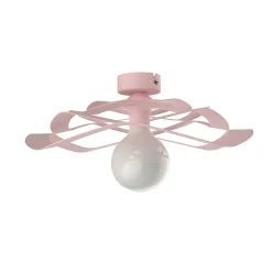 LUMICOM - KAMI Plafonnier, 1X E27, max 42W, métal, rose, D.40cm