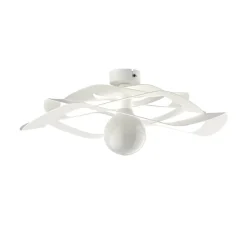 LUMICOM - KAMI Plafonnier, 1X E27, max 42W, métal, blanc mat, D.60cm