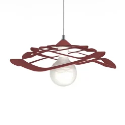 LUMICOM - KAMI Plafonnier, 1X E27, max 42W, métal, rouge cowhide, D.40cm