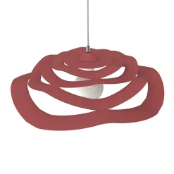 LUMICOM - KAMI Plafonnier, 1X E27, max 42W, métal, rouge cowhide, D.40cm