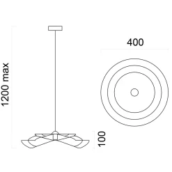 LUMICOM - KAMI Plafonnier, 1X E27, max 42W, métal, blanc mat, D.40cm