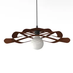 LUMICOM - KAMI Plafonnier, 1X E27, max 42W, métal, marron corten, D.60cm