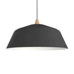 LUMICOM - KON Suspension, 1X E27, max 42W, métal, noir mat/blanc, D.50cm
