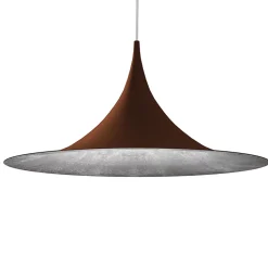 LUMICOM - LOUIE TRACK Suspension, 1X E27, max 42W, métal, marron corten/feuille argent, D.57cm