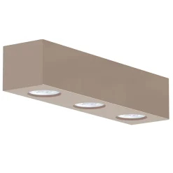 LUMICOM - MANHATTAN L Plafonnier, 3X GU10, max 33W, métal, gris taupe, 30x10cm