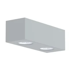 LUMICOM - MANHATTAN M Plafonnier, 2X GU10, max 33W, métal, gris, 25x10cm