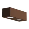 LUMICOM - MANHATTAN M Plafonnier, 2X GU10, max 33W, métal, marron corten, 25x10cm