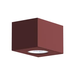 LUMICOM - MANHATTAN S Plafonnier, 1X GU10, max 33W, métal, rouge cowhide, 10x10cm