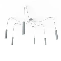 LUMICOM - MEDUSA Suspension, 6X GU10, max 33W, métal, gris, D.6cm