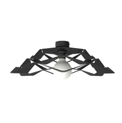 LUMICOM - MIGRA Plafonnier, 1X E27, max 42W, métal, noir mat, D.60cm