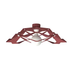 LUMICOM - MIGRA Plafonnier, 1X E27, max 42W, métal, rouge cowhide, D.60cm