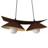 LUMICOM - MILLER Suspension, 2X E27, max 42W, métal, marron corten/feuille d'or, L.27cm