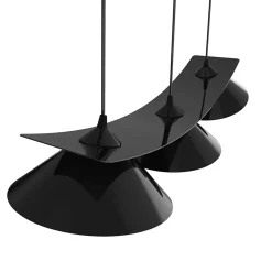 LUMICOM - MILLER Suspension, 3X E27, max 42W, métal, noir brillant/blanc, L.70cm