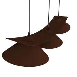 LUMICOM - MILLER Suspension, 3X E27, max 42W, métal, marron corten/blanc, L.70cm