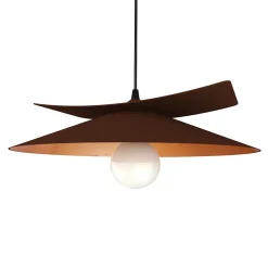 LUMICOM - MILLER Suspension, 1X E27, max 42W, métal, marron corten/feuille cuivre, D.40cm
