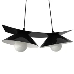 LUMICOM - MILLER Suspension, 2X E27, max 42W, métal, noir brillant/blanc, L.27cm