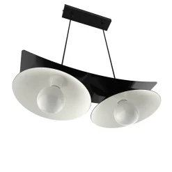 LUMICOM - MILLER Suspension, 2X E27, max 42W, métal, noir brillant/blanc, L.27cm