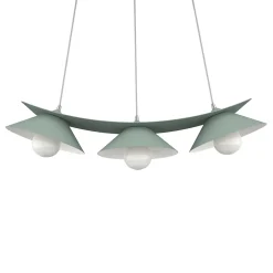 LUMICOM - MILLER Suspension, 3X E27, max 42W, métal, vert iceberg/blanc, L.70cm