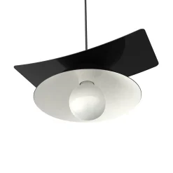 LUMICOM - MILLER Suspension, 1X E27, max 42W, métal, noir brillant/blanc, D.25cm