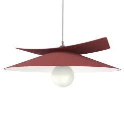 LUMICOM - MILLER Suspension, 1X E27, max 42W, métal, rouge cowhide/blanc, D.40cm