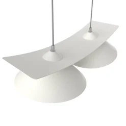 LUMICOM - MILLER Suspension, 2X E27, max 42W, métal, blanc mat/feuille d'or, L.27cm