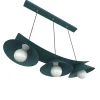 LUMICOM - MILLER Suspension, 3X E27, max 42W, métal, bleu méditerranéen, L.70cm