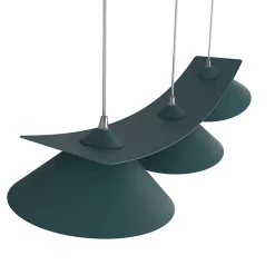 LUMICOM - MILLER Suspension, 3X E27, max 42W, métal, bleu méditerranéen, L.70cm