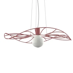 LUMICOM - MUSA Suspension, 1X E27, max 42W, métal, rouge cowhide, D.60cm