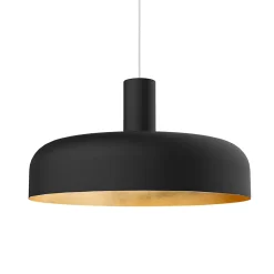 LUMICOM - NADIR Suspension, 1X E27, max 42W, métal, noir mat/feuille d'or, D.40cm