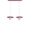 LUMICOM - NINA BINARIO Suspension, 2XE27, max 42W, métal, rouge cowhide, D.30cm