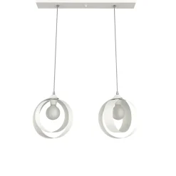 LUMICOM - NUCLEO BINARIO Suspension, 2XE27, max 42W, métal, blanc, D.25cm