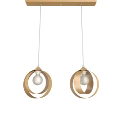 LUMICOM - NUCLEO BINARIO Suspension, 2XE27, max 42W, métal, anodic gold, D.25cm