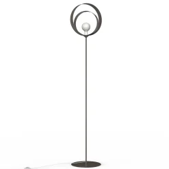 LUMICOM - NUCLEO Lampadaire, 1X E27, max 42W, métal, gris torturelle, D.40cm H.170cm