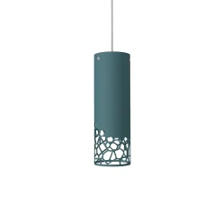 LUMICOM - ORGANIC Suspension, 1X E27, max 42W, métal, bleu méditerranèen, H30cm