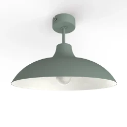 LUMICOM - PARIGINA Plafonnier, 1X E27, max 42W, métal, vert iceberg/blanc mat, D.30cm